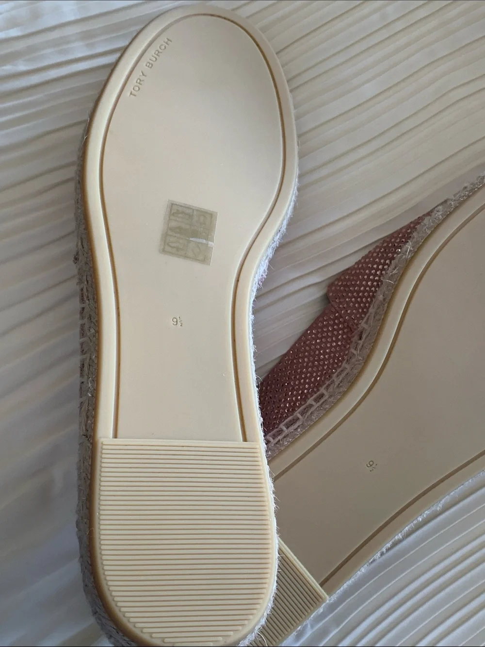 Tory Burch Pink Sparkle  Espadrille Slip-On Size 9.5